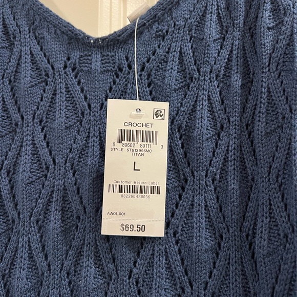 And Now This crochet midi dress sleeveless navy blue size large - Picture 4 of 6